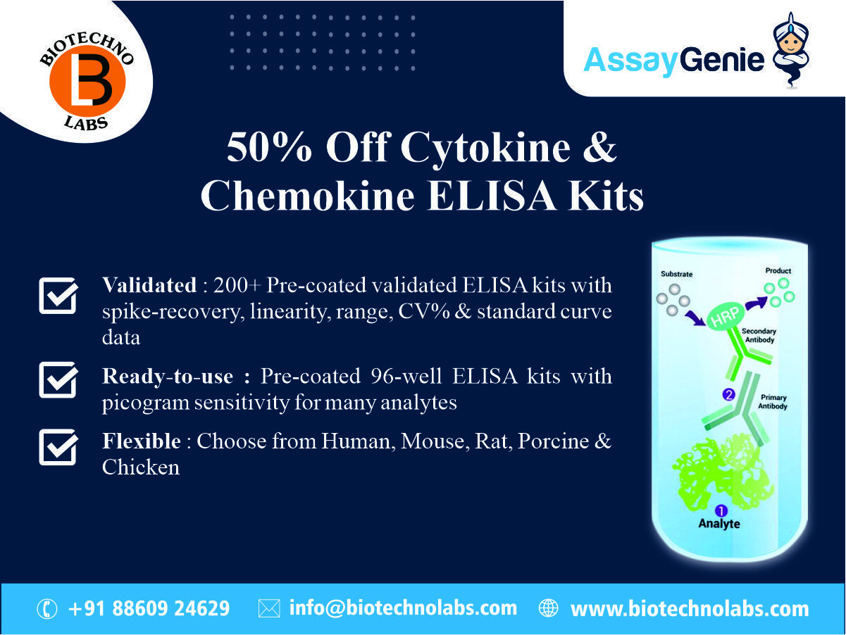 50% discount on Assay Genie cytokine and chemokine ELISA kits!
